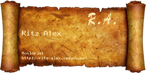 Ritz Alex névjegykártya